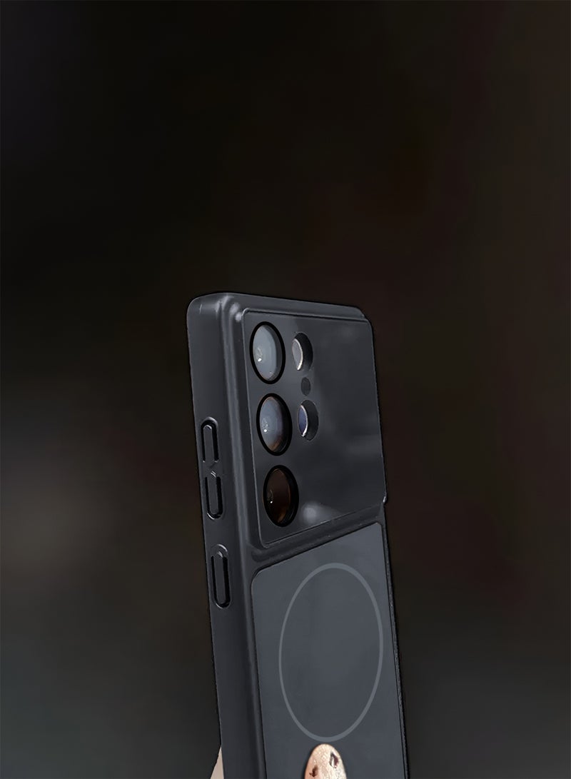 دبليو تيك غطاء واقٍ لهاتف سامسونج جالاكسي S26 ألترا 5G 2026 من مادة السيليكون المطفي الفاخرة مع ماجسيف، مقاوم للصدمات وبسطح مضاد للبصمات (MCRPSN) - أسود - Image 3